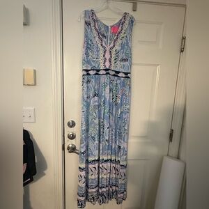 Lilly Pulitzer McKinley V-Neck Maxi Dress Size 16 EUC